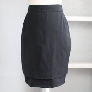 Gianni Versace Genny Vintage Black Tiered Pencil Skirt Size 10 US / 44 Italy